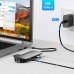 USB C Hub, USB C HDMI Adapter, 8 in 1 MacBook/Pro/Air 2018 Dock Thunderbolt 3 Dongle with Ethernet, USB C Power Delivery, 3 USB 3.0 Ports, SD TF Card Reader for USB Type C Devices, Grey